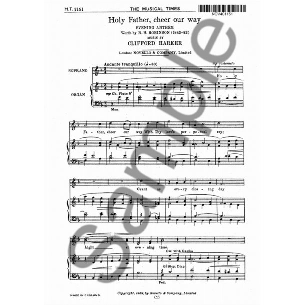 Clifford Harker: Holy Father, Cheer Our Way