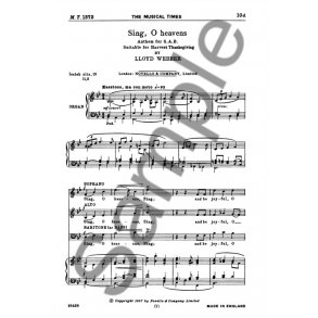 William Lloyd Webber: Sing, O Heavens