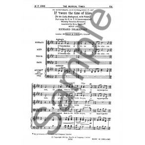 Richard Drakeford: If 'Twere The Time Of Lilies