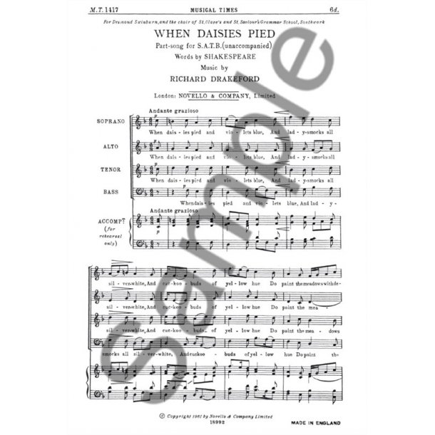 Richard Drakeford: When Daisies Pied