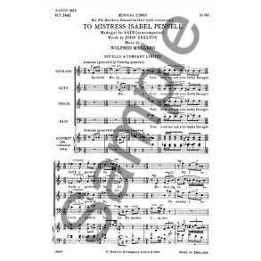 Wilfrid Mellers: To Mistress Isabel Pennell