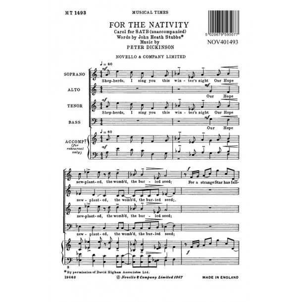 Peter Dickinson: For The Nativity