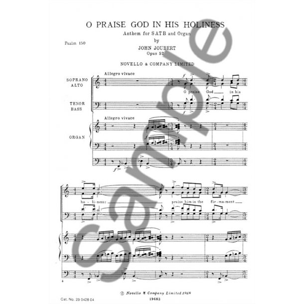 John Joubert: O Praise God In His Holiness Op.52