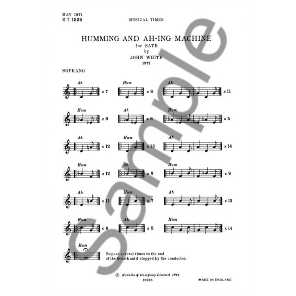 John White: Humming And Ah-ing Machine