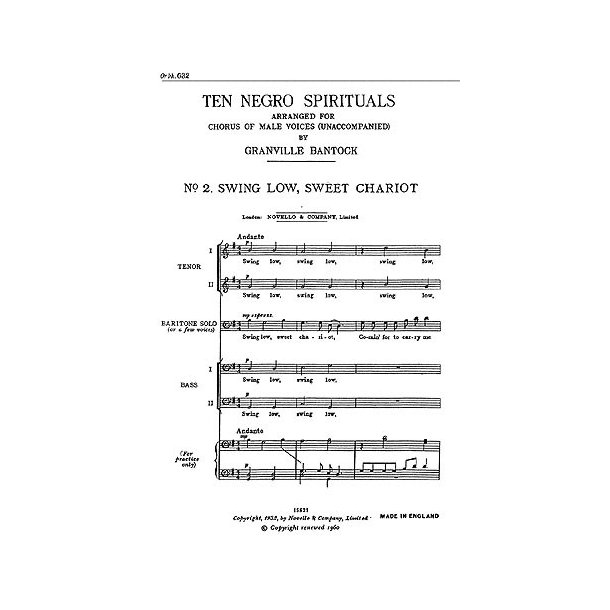 Granville Bantock: Swing Low, Sweet Chariot (No.2 From 'Ten Negro Spirituals')