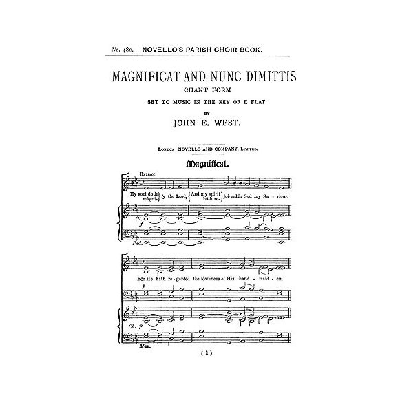 John E. West: Magnificat And Nunc Dimittis In E Flat (Unison)