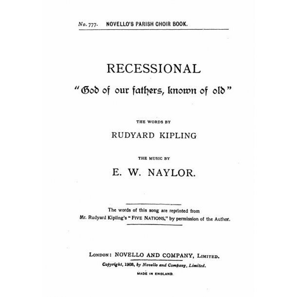 Edward W. Naylor: God Of Our Fathers, Known Of Old