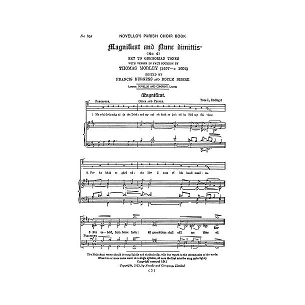 Thomas Morley: Magnificat And Nunc Dimittis No.4