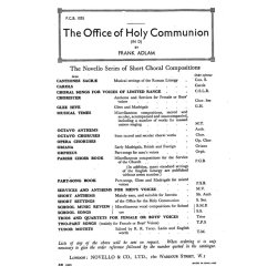 Frank Adlam: The Office Of The Holy Communion In D