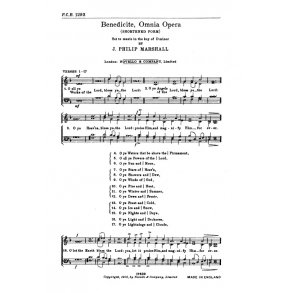 Marshall, J Benedicite Omnia Opera D Min Satb