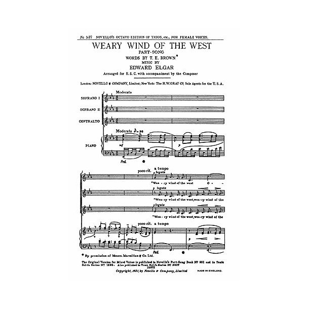Edward Elgar: Weary Wind Of The West (SSA)