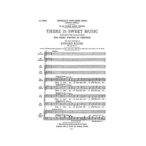 Edward Elgar: There Is Sweet Music (SSAATTBB)