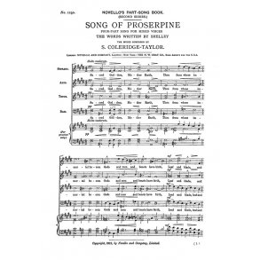 Samuel Coleridge-Taylor: Song of Proserpine (SATB/Piano)