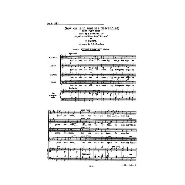 G.F. Handel: Now On Land And Sea Descending