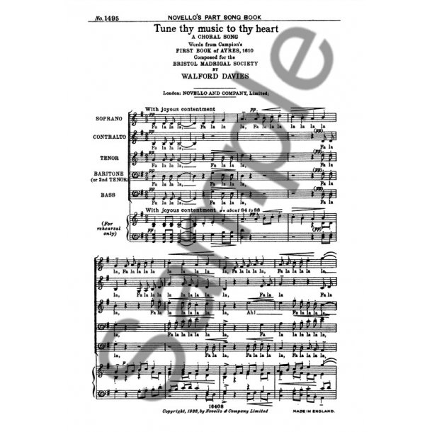 Henry Walford Davies: Tune Thy Music To Thy Heart