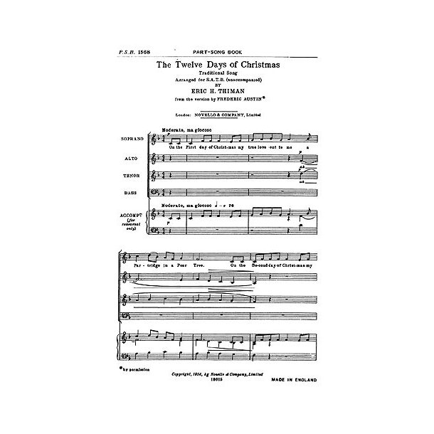 Eric Thiman: The Twelve Days Of Christmas