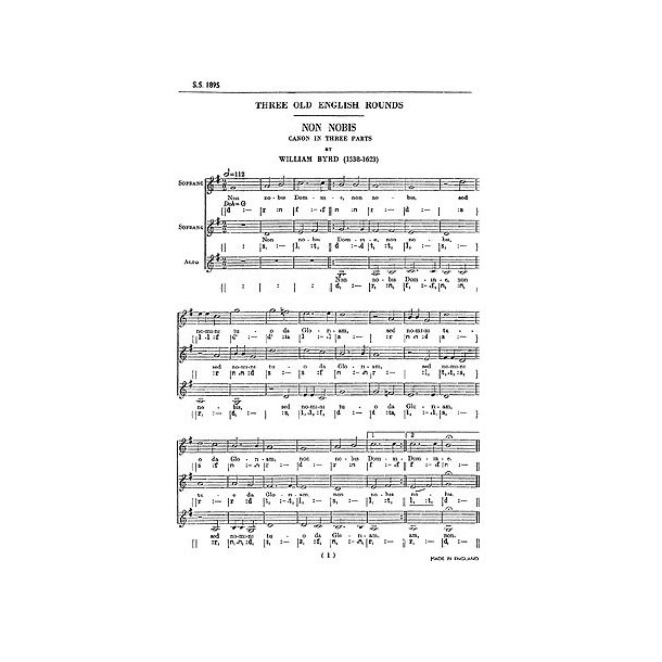 William Byrd/Samuel Webbe: Three Old English Rounds