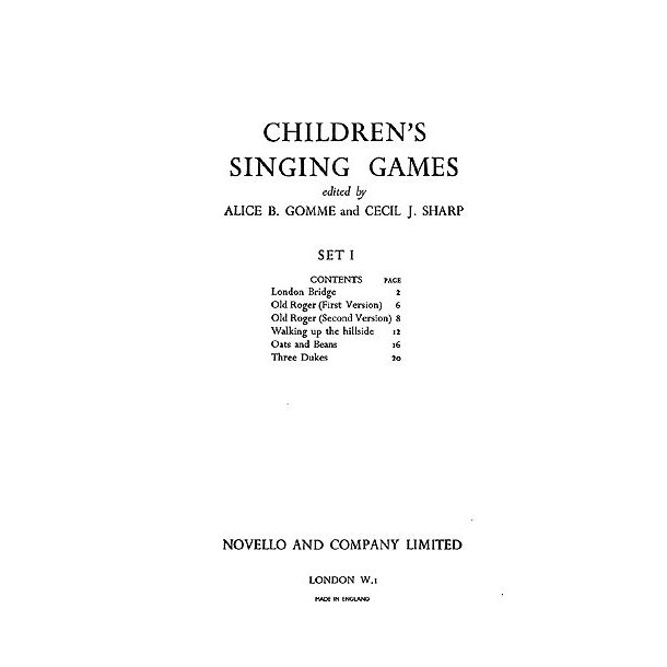 Cecil Sharp: Childrens' Singing Games Set 1