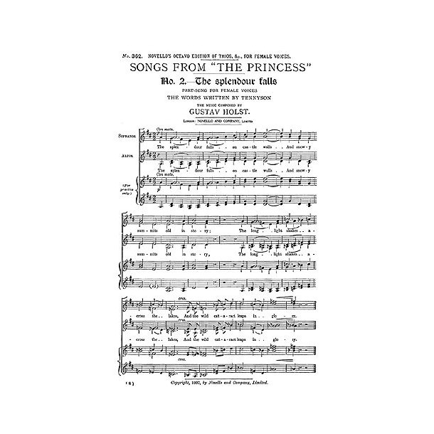 Gustav Holst: The Splendour Falls for SSA