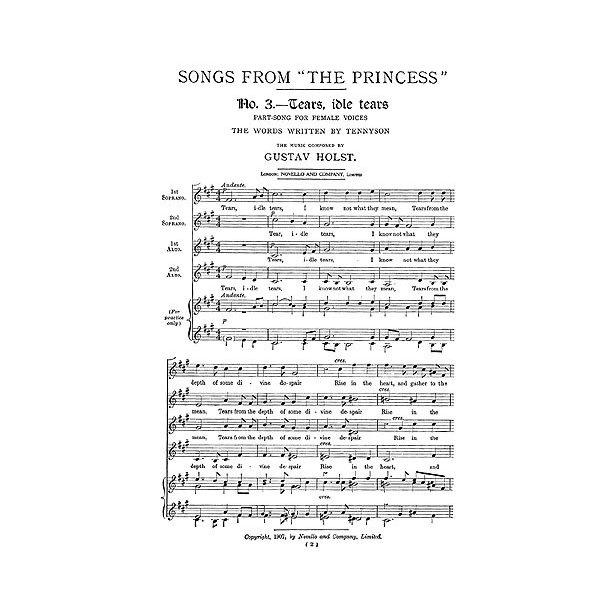 Gustav Holst: Tears, Idle Tears From 'Songs From The Princess' for SSAA