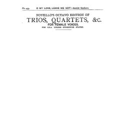 Hamish MacCunn: O My Love, Leave Me Not!