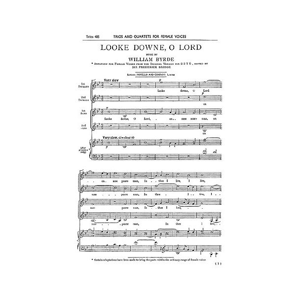 Byrde: Looke Downe, O Lord SSAA