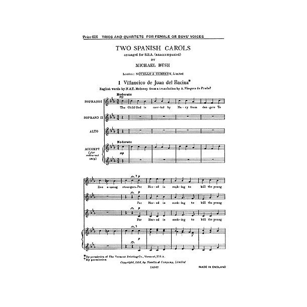 Michael Bush: Two Spanish Carols (SSA)