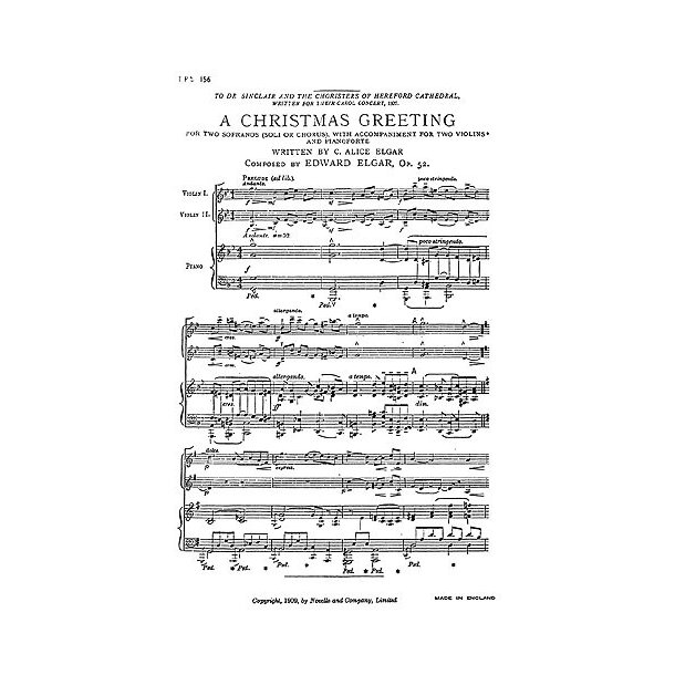 Edward Elgar: Christmas Greeting (SS/PF)
