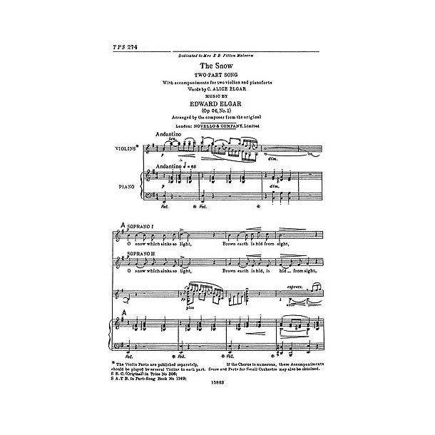 Elgar Snow Ss/Piano