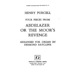 Henry Purcell: Four Pieces From Abdelazer For Organ