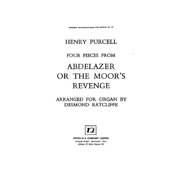 Henry Purcell: Four Pieces From Abdelazer For Organ
