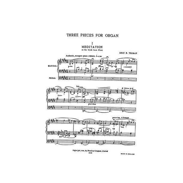 Thiman: Three Pieces for Organ