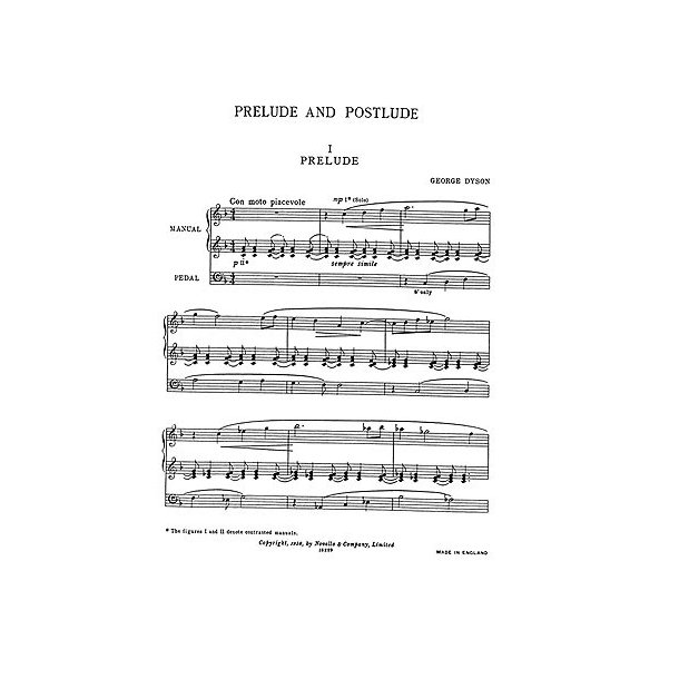 George Dyson: Prelude And Postlude for Organ