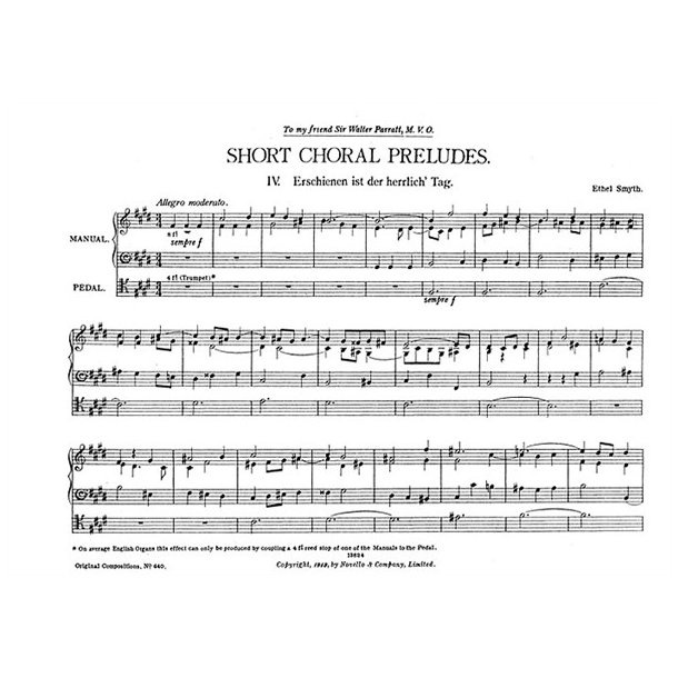 Ethel Smyth: Short Choral Preludes: Nos 4-5 for Organ