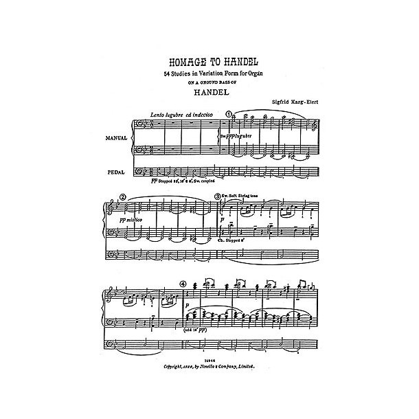 Sigfrid Karg-Elert: Homage To Handel (54 Variations For Organ)