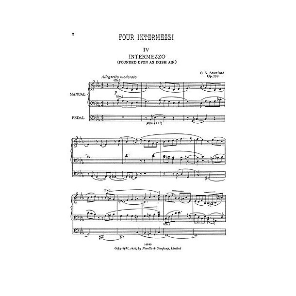 Charles Villiers Stanford: Intermezzo On An Irish Air (No.4 From Four Intermezzi Op.189)