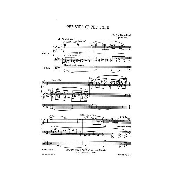 Sigfrid Karg-Elert: Pastels On 'Scenes From Lake Constance' Op.96