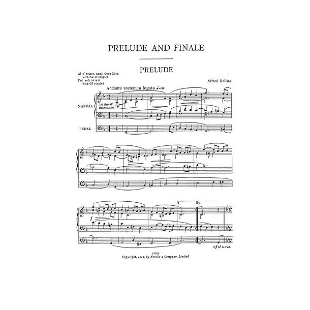 Alfred Hollins: Prelude and Finale for Organ