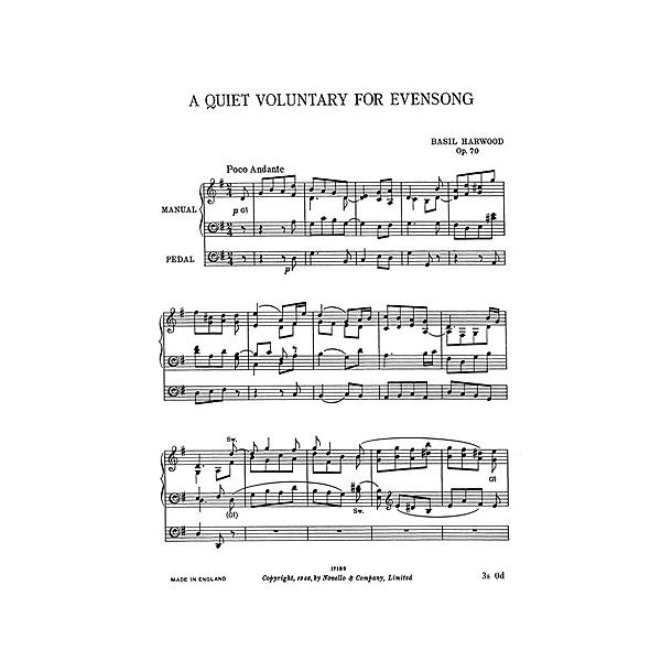 Basil Harwood: A Quiet Voluntary For Evensong