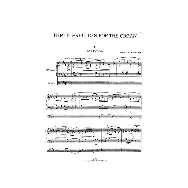 William H. Harris: Three Preludes For Organ