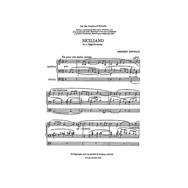 Herbert Howells: Siciliano For A High Ceremony (Organ)