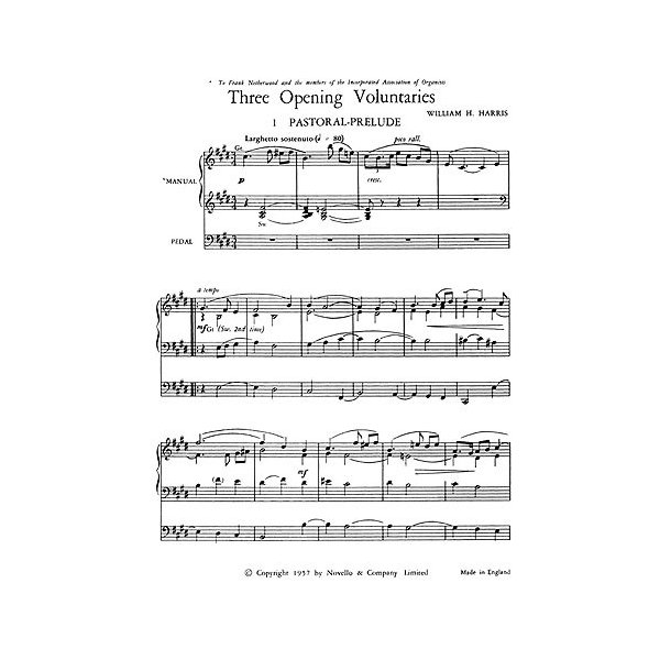 William H. Harris: Three Opening Voluntaries for Organ