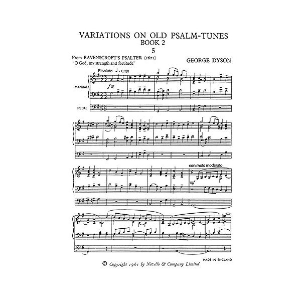 George Dyson: Variations On Old Psalm-tunes for Organ Book 2