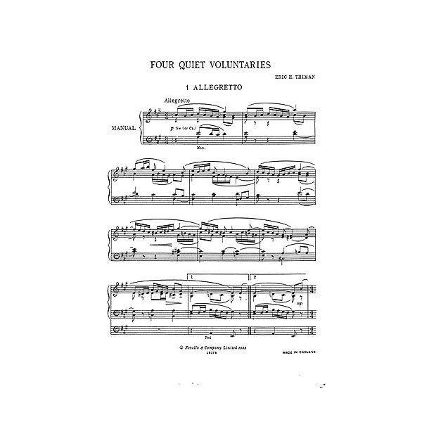 Thiman: 4 Quiet Voluntaries for Organ - Set 1