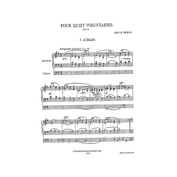Thiman: 4 Quiet Voluntaries for Organ - Set 2