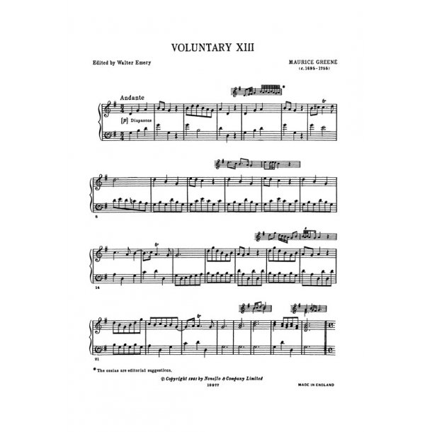 Maurice Greene: Voluntary XIII (Organ)