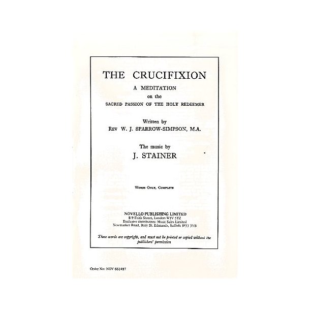 John Stainer: Crucifixion (Words: Set Of 50)