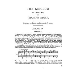 Edward Elgar: The Kingdom - Analytical And Descriptive Notes