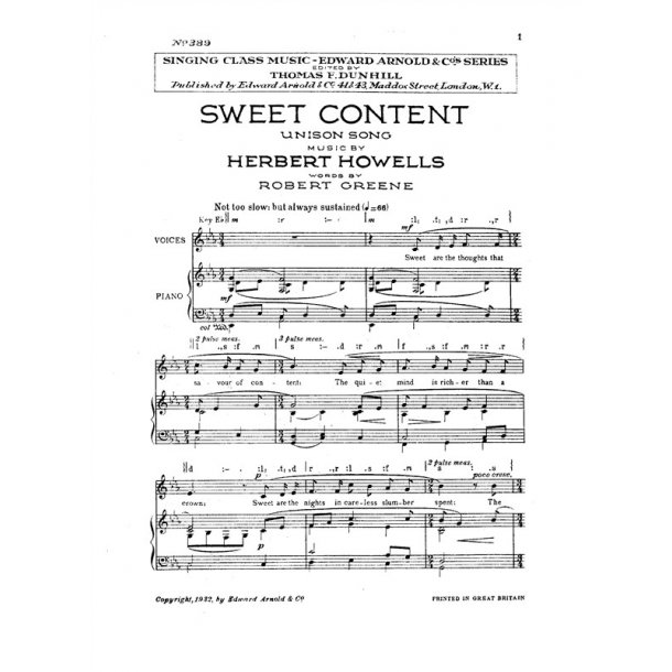 Herbert Howells: Sweet Content