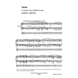 Leighton, K Venite Unison/Satb/Organ (Ncm 5)